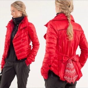 Lululemon PEDAL POWER BLAZER JACKET Goose Down Red Size 4 EUC